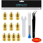 Creality17PCS MK8 황동 노즐 0.20.40.60.81.0mm 1.753.0MM 용품용 CR10 CR10S Ender-3 압출기 헤드 3D 프린터 노즐 : 제스122