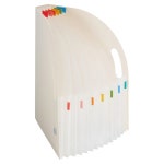 Lihit Lab F7692-0 문서 상자, A4 슬림, 세로, 6칸, 포켓 7개, 흰색 A5 가로 : 리멤버셀 100