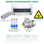 LAPOND AC 220V / 15KW 20 가변 주파수 드라이브, 55A VFD 인버터 단상-3상 컨버터, 15 11kW 42Amp 200-230V 3상 모터에 사용됨... 