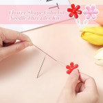 재봉틀 및 손 재봉용 시바 바늘 실타래 30PCS 컬러 ABS 플라스틱 꽃머리 자수 퀼팅 공예 보석 제작 재봉 키트 액세서리용 쉬운 도구... 
