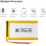 286080 306080 MP4 GPS 게임 콘솔용 보호 보드가 있는 3.7V 2500mah 9.25wh 리튬 폴리머 배터리 : 아토모스몰