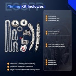 ECCPP 타이밍 체인 키트, 인피니티 FX350 03-08용, G350 03-07용, M350 06-08용, 350Z 03-06용, 스프로킷 텐셔너 가이드 레일 : AMAZING001