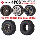 9imod 황동 휠 림 비드락 허브 고무 타이어 118 TRX4M 124 SCX24 Wltoys XK RC 크롤러 자동차용 : 충일종합물산