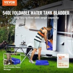 VEVOR 540L / 142 7갤런 물 저장 방광 RV 물탱크 1000D 블루 PVC 접이식 용기 대용량 소프트 워터 백 휴대용 캠핑 : 엑스샴