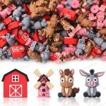 20 50개 농장 목장 테마 3D 실리콘 비즈 컨트리 풍차 헛간 모양 귀여운 베이 호스  x color 5pcs : 스마트한용구