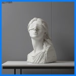정의의 여신 테미스 석고상 책상 장식 고전 예술 작품 반신 인물 조각품 방 인테리어 : 더블루락