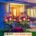 1개 LED 태양광 지상등 인공 꽃 7헤드 난초등 파티오 정원 크리스마스 장식용 : 데일리딜마켓