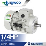 정우모터 3상 1/4마력 0.2KW 2극 B14 63M CE 220/380V JDA : 모터그라운드