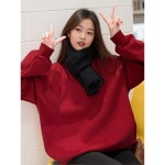 플러스 사이즈 벨벳 후드 통통한 여성 의류, 2024 가을 겨울 레드 탑, 3477 신상 : 클리어웨이스