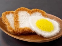 수세미 뜨기 코바늘 DIY 뜨개질 뜨개실 만들기 취미 삼베 뜨개 음식 모양 키트 : 루마스토