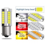차량용 LED 전구 후방 주차 조명 램프, P21W 1156 BA15S BAY15D 1157, 12V 7000K 백색 방향 지시등, 브레이크 백업, 2 개, 46 개 : 로프트존