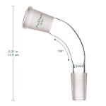 펀켐 보로실리케이트 유리 증류 어댑터, 24/40 외부 및 내부 조인트로 105도 구부러진 어댑터 14/20 Joint : Amazing007