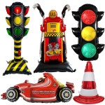 카 포일 풍선 대형 스탠딩 신호등 주유소 콘 생일 파티 장식 남자아이 선물 1. 무지개 빛깔의 : 푸도도14