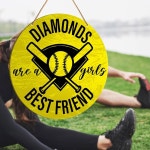 소프트볼, 벽 장식, 소프트볼 걸이 간판, 가정, 침실, 여자 프렌드입니다 팬을 위한 Y1 : 옥지카