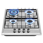 24 u2033x20 u2033 쿡탑 4 버너 스테인리스 스틸 스토브에 내장된 NG/LPG 변환 키트 열전대 보호 및 청소가 용이함 20Wx24L... 