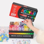 200 색상 GuangNa 아크릴 마커 소프트 헤드 페인트 나무 세라믹 축제 DIY 상자 Gfit 세트 미술 공급 : lianlian9