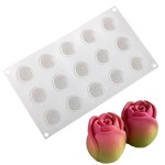 장미 봉오리 또는 소용돌이 디자인 실리콘 케이크 발렌타인 데이 무스 SH0102857 : 아스민스토어