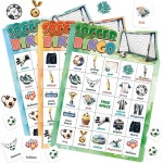 팬시 랜드 축구 빙고 게임 생일 파티 카드 세트 성인 교실 용품 스포츠 테마 선물 24명 : 나스토어일삼