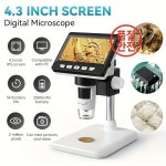 4.3인치 LCD 디지털 현미경 1000X 배율 USB 카메라 조명 8개 PC/노트북 호환 동전 검사 도구 : 태화 상사