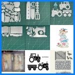 컵새 꽃 벨트 버클 농장 트랙터 울타리 오리 정원 재봉틀, 금속 절단 다이 장식 스크랩북 종이 공예 : harinharin