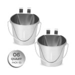 AASPIRE PETS 이중 후크가 있는 7L 6쿼트 스틸 사이드 플랫 스테인리스 9 Quart (Pack of 2) : 출유기