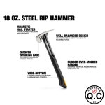 TOUGHBUILT 강철 찢어짐 해머 TB-H1-1R-S16 16 OZ. 18온스 부드러운 얼굴 수공구 : 마스트레이드