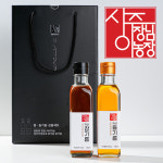 (고급패키지) 국산 저온압착 참기름 들기름 선물세트 180ml, 2개 : 상주이장님농장