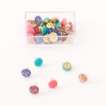 TUTU glitter 20 개/상자 플라스틱 품질 코르크 보드 안전 컬러 푸시 핀 압정 사무실 학교 액세서리 H0297 : 이지겟마켓