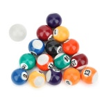 Mrisata 미니 당구공, 소형 당구대 볼 세트, 당구 큐 볼, 16PCS 32MM 수지 당구공 장난감 테이블 액세서리, 풀 키트 : 나스토어일삼