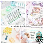 고양이 발 컬러 하이라이터 펜 세트, 카와이 디자인 그라데이션 형광 마커 라이너, 드로잉 F7779, 3 개 : 마스트레이드