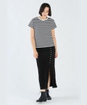 [agnes b.] [애니에스베] 테두리 T셔츠 J008 TS 레이디스 2653J008 1(S) 블랙×화이트 : Koumea Trading