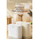 좁은 욕실 쓰레기통 뚜껑이 있는 자동 휴지통 모던 공간 가정용 절약형 흡입식 화장실 하얀색 12리터 : 곰우체국