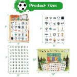 팬시 랜드 축구 빙고 게임 생일 파티 카드 세트 성인 교실 용품 스포츠 테마 선물 24명 : 나스토어일삼