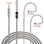 지크리아 아폴로 실버 도금 구리 IEM 업그레이드 케이블 0.78MM 2핀에서 3.5MM : 스테이모던