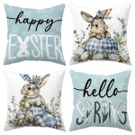 부활절 블루 토끼 베개 커버 파티 장식 휴일 축제 홈 해피 달걀 선물 1. Y103004-BZ : 직구다이브7호점