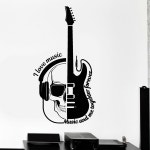 비닐 벽 데칼 음악 노트 락 팝 스티커 Gitar 헤드폰 해골 뮤지컬 견적 G4463 : 이노랩커머스