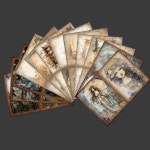 JAIIMAN54pieces 12paper 42sti er A5 빈티지 판타지 DIY 아트 크래프트 장식 종이 세트 저널 용품 스크랩북 용품 A0889 : 어반루프