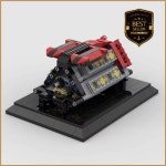 하이테크 슈퍼 수평 대향 W16 실린더 엔진 모델 기술 조립 MOC 빌딩 블록 장난감 : classbuy7