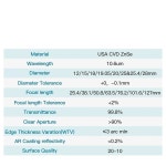 CO2 절단기용 1PC 포커스 렌즈 CVD ZNSE DIA 12 15 18 19 05 20 FL 38 50 63 76 101 127MM 20MM 2MM 12mm 76.2mm : 노마르마켓