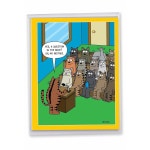 노블웍스 점보 생일 인사말 카드 8.5x11인치 A4크기 인치 만화 유머 봉투가 있는 노트 고양이 질문 J3674BDG US The Animal Cafe... 