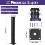 가구 스테인리스 테이블 16인치 스틸 선반 블랙 책상 소파 캐비닛 조절 다리 둥근 금속  Silver 2  4 : 바다건너창고앞