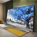 거실용 캔버스 페인팅 푸른 재 고급 풍경 침대 옆 미적 방 장식 벽 그림 50x100cm : 브릿지커머스-