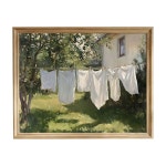 JEECALART 세탁실 장식 빈티지 린넨 농가 햇볕이 프린트 화이트 세탁 드는 아트 8X10IN : 백억불