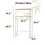 화장실 수납 선반 위의 2단 세탁을 정리함 위한 욕실 작은 대나무 LISHELP 욕실과 2Tier Rectangular : 3RD루디아