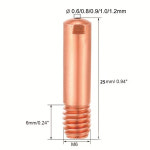 호환  15AK 용접 토치 소모품 노즐 팁 홀더 15AK MIG MAG 용접 토치 0.6mm 0.8mm 0.9mm 1.0mm 1.2mm 14 개 : 골드마이닝실버