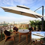 시월 태양광 사각파라솔 아이보리 2.5m 대형양산 야외가구 야외그늘막 : 시월잡화