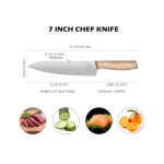 하이네 고탄소 스테인리스 스틸 셰프 나이프 - 유니바디 디자인의 8인치 샤프 키친 나이프, 가족 및 레스토랑 사용에 완벽, 선물 상자 포함(레몬... 