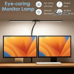 더블 헤드 LED 데스크 램프 디밍 가능 PC 모니터 라이트 USB 테이블 독서등 눈 보호 3가지 색상 사무실용 : 중리산업