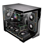 ESGAMING 제로 M- ATX PC 케이스 미니 타워 공기 흐름 컴퓨터 | 8 경사 베이스 뷰 완전 환기 팬 없음 : 그로와이즈몰