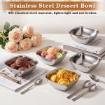 BSTKEY 6PCS 스테인리스 스틸 요리 그릇 디저트 아이스크림용 17온스 그릇 소스 : 달빛창고123